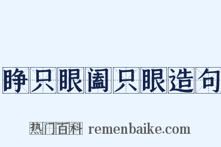 睁只眼阖只眼造句是什么意思的图片